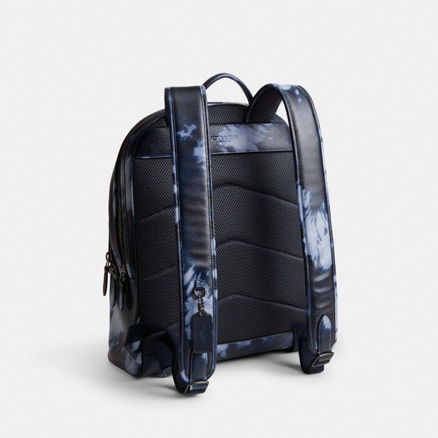 Mochila COACH Charter With Tie Dye Print Masculino Azul Marinho | 95302EFXH