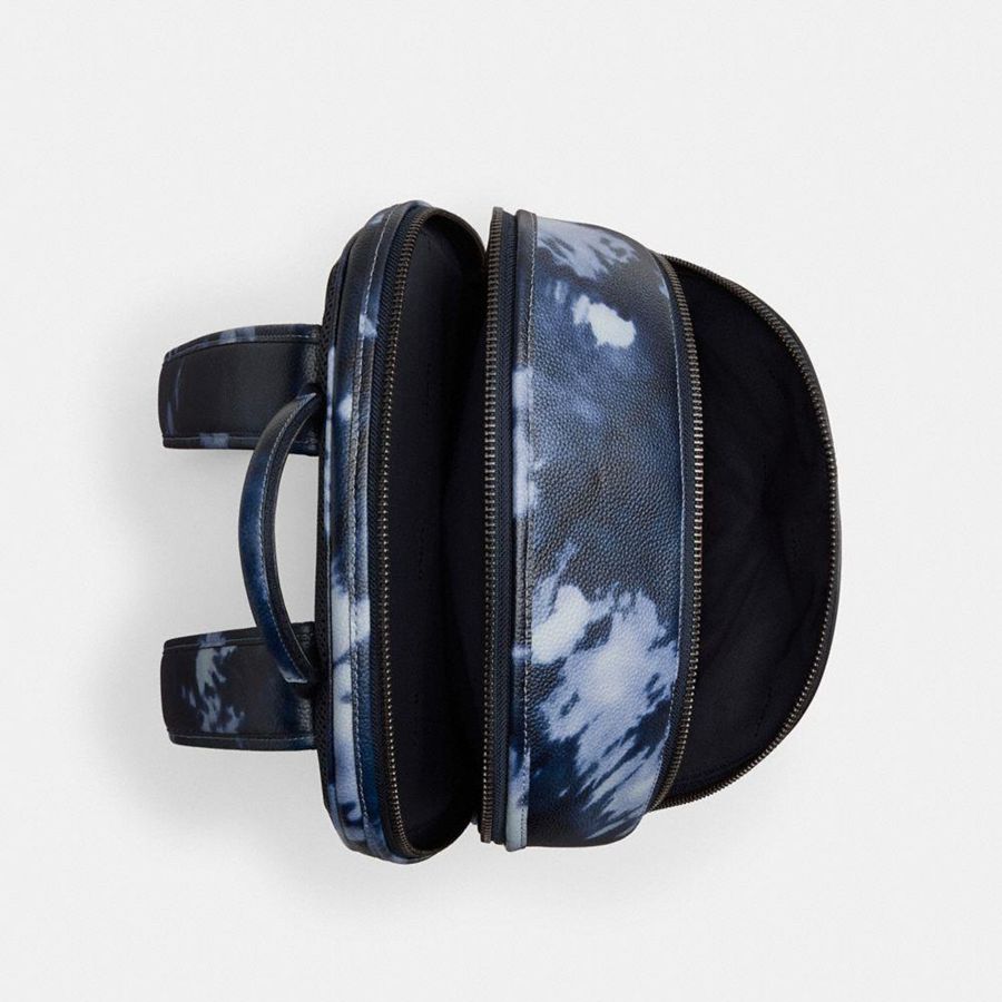 Mochila COACH Charter With Tie Dye Print Masculino Azul Marinho | 95302EFXH