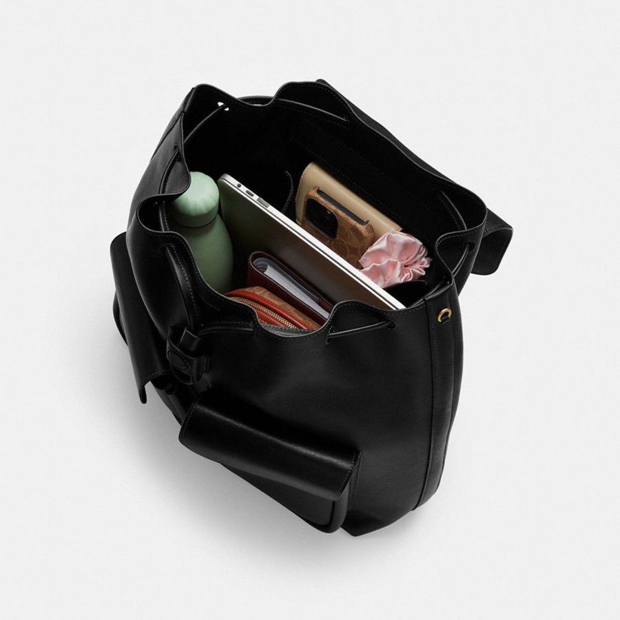 Mochila COACH Crosby Feminino Pretas | 42158DFLY