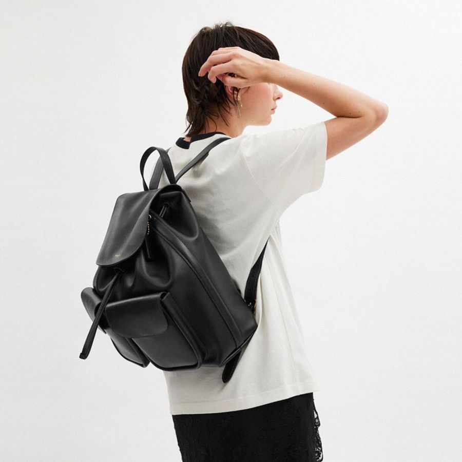 Mochila COACH Crosby Feminino Pretas | 42158DFLY
