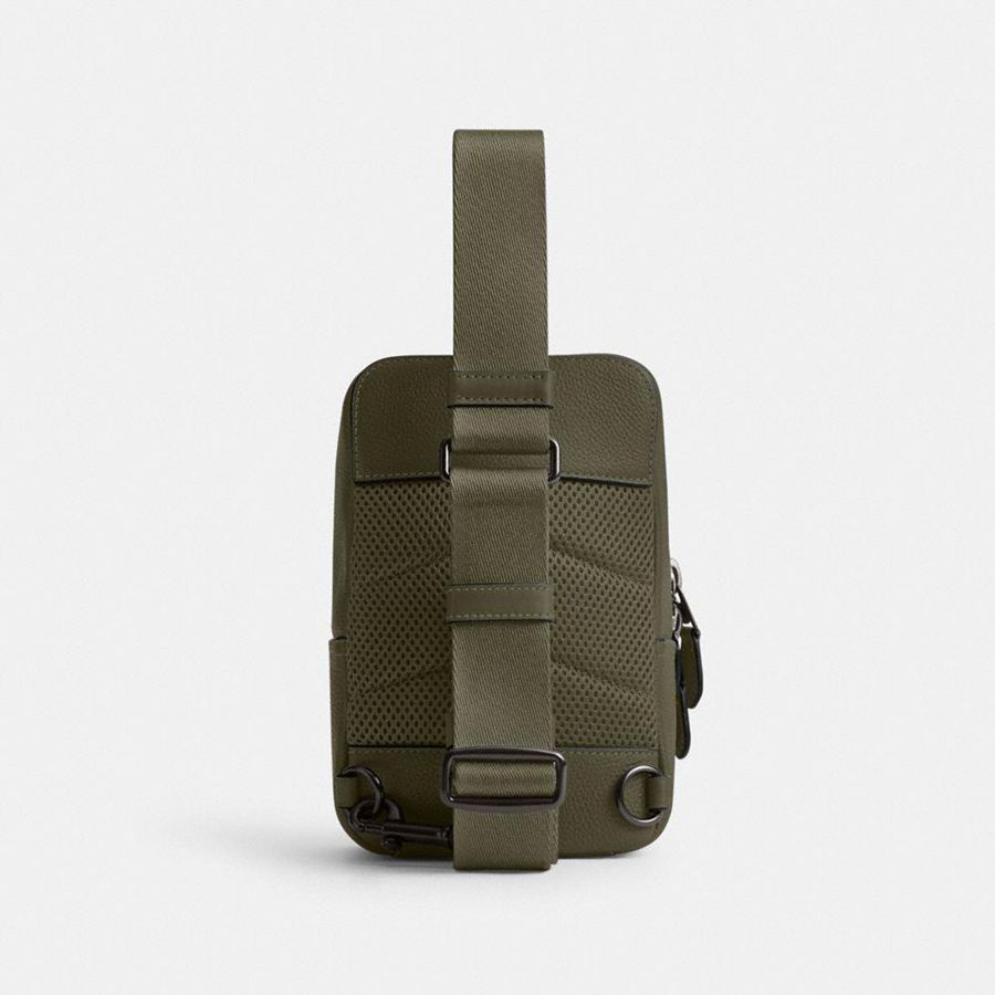 Mochila COACH Gotham Sling Pack 13 Masculino Verdes | 82769HFVM