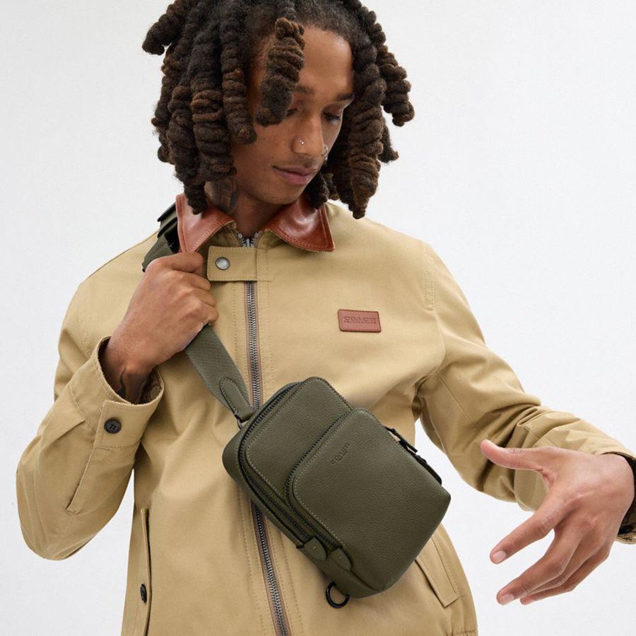 Mochila COACH Gotham Sling Pack 13 Masculino Verdes | 82769HFVM