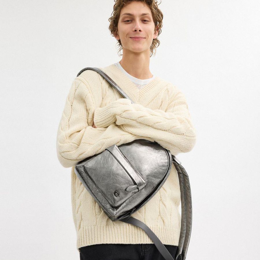 Mochila COACH Hall 22 Feminino Prateadas | 82054NJGC