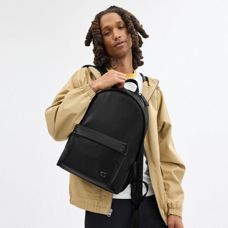 Mochila COACH Hall Masculino Pretas | 45268WBNE
