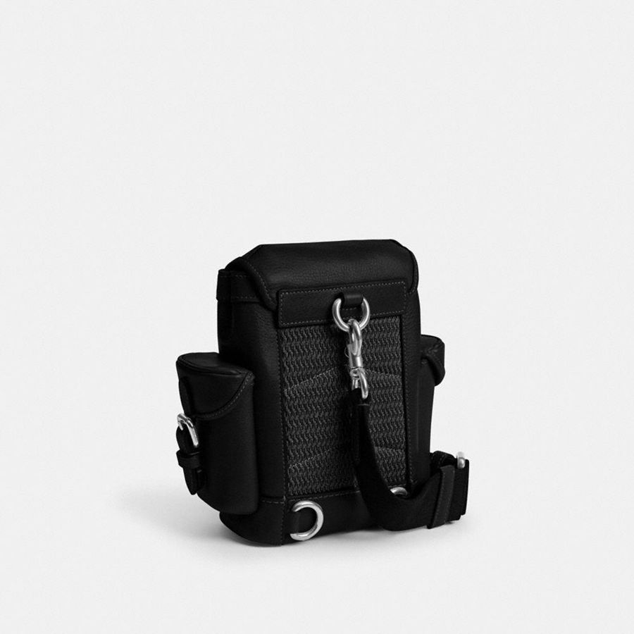 Mochila COACH Hitch 13 Masculino Pretas | 21085IMKB