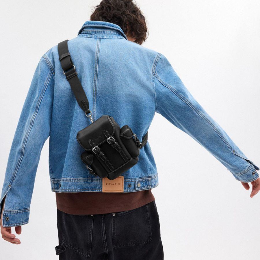 Mochila COACH Hitch 13 Masculino Pretas | 21085IMKB