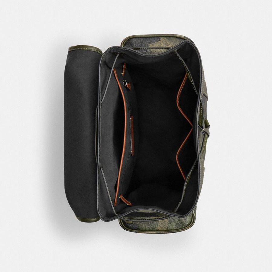 Mochila COACH Hitch In Signature Camo Print Masculino Verdes | 57340RPLB