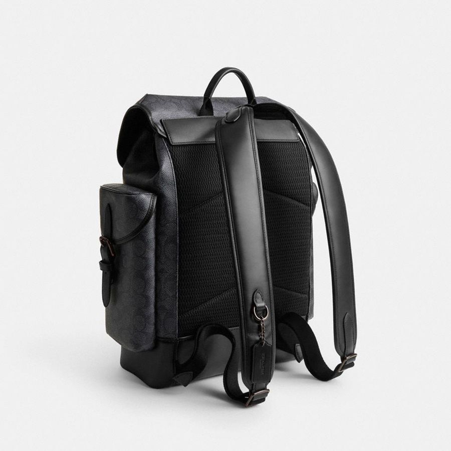 Mochila COACH Hitch In Signature Canvas Masculino Cinzentas | 36251PBCI