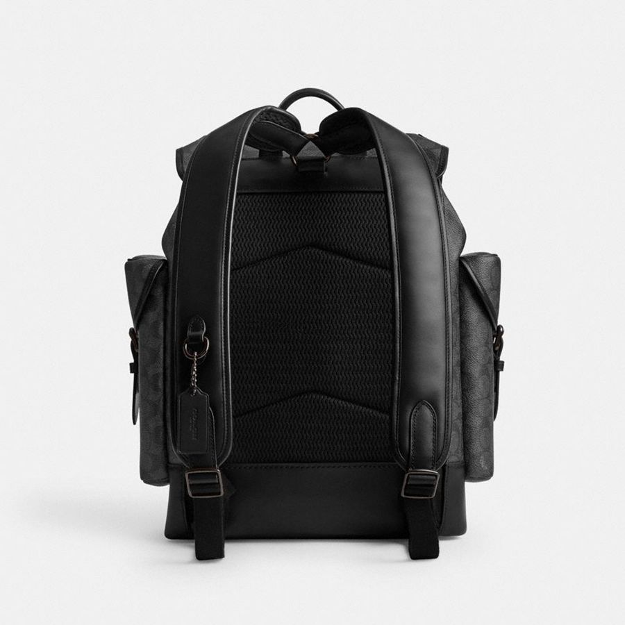 Mochila COACH Hitch In Signature Canvas Masculino Cinzentas | 36251PBCI