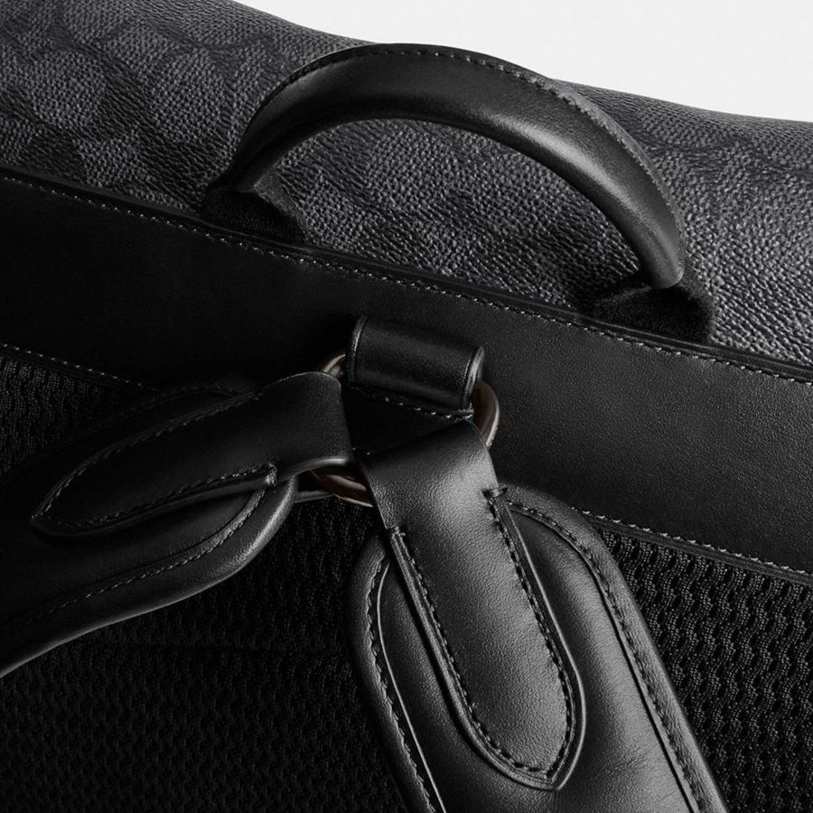 Mochila COACH Hitch In Signature Canvas Masculino Cinzentas | 36251PBCI