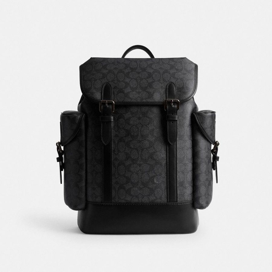 Mochila COACH Hitch In Signature Canvas Masculino Cinzentas | 36251PBCI