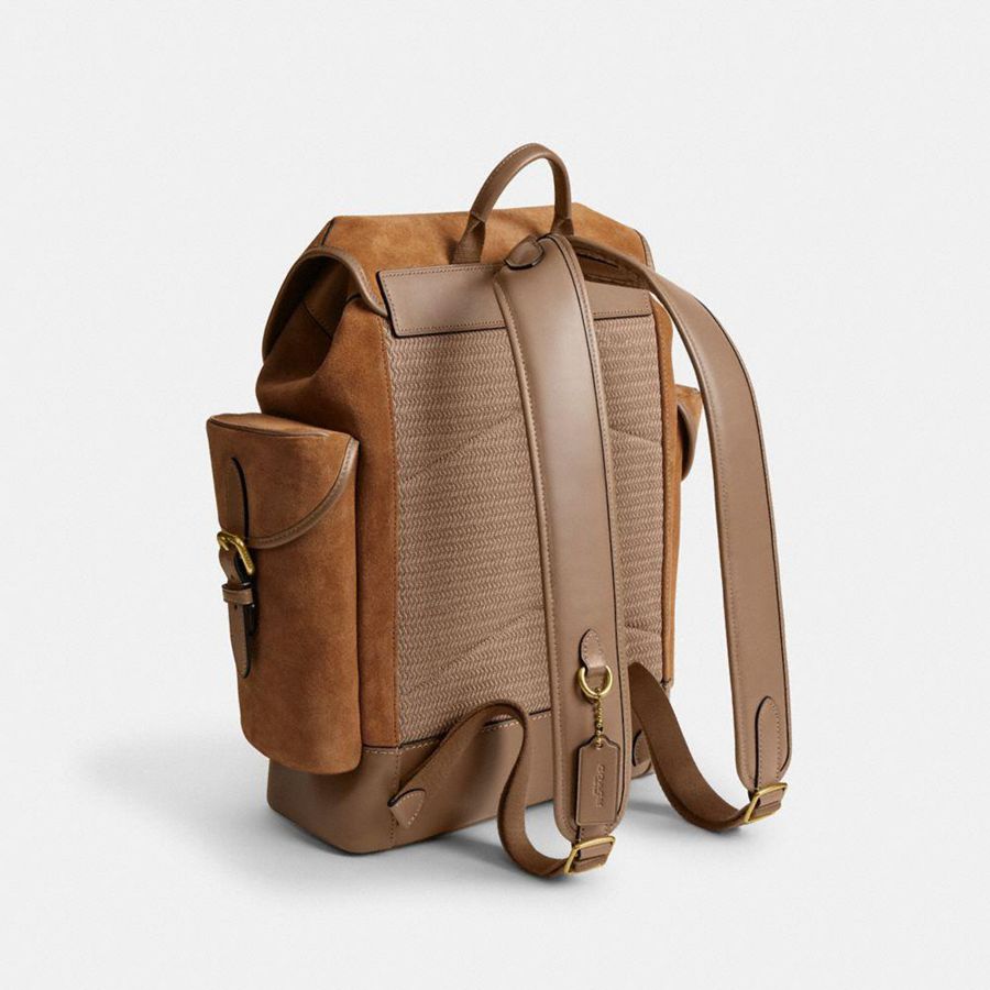Mochila COACH Hitch Masculino Marrom | 45678NFVK