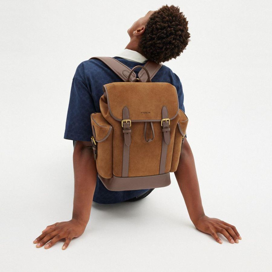 Mochila COACH Hitch Masculino Marrom | 45678NFVK