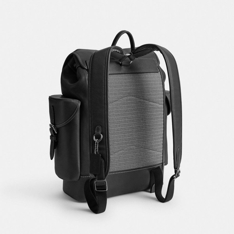 Mochila COACH Hitch Masculino Pretas | 95487UQEX