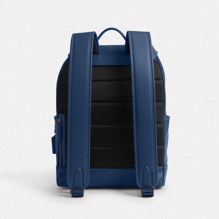 Mochila COACH League Flap Masculino Azuis | 14803CNMJ