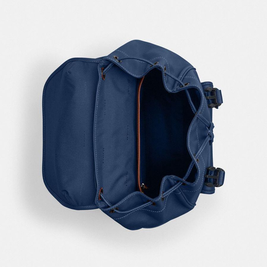 Mochila COACH League Flap Masculino Azuis | 14803CNMJ