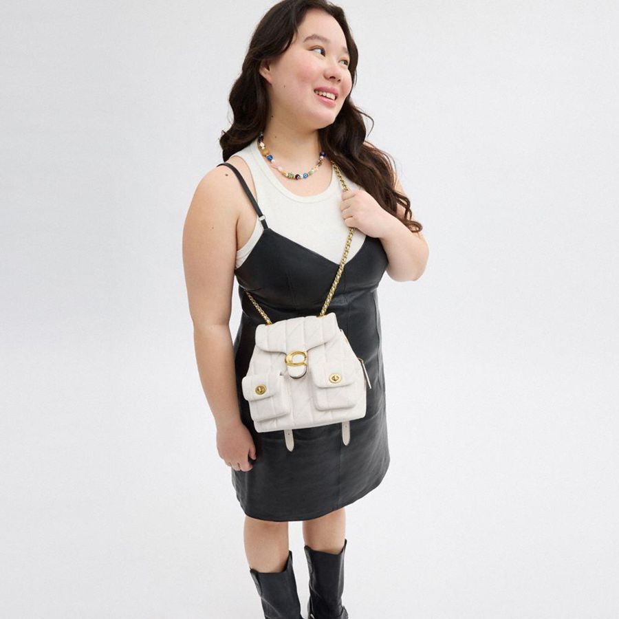 Mochila COACH Tabby With Pillow Quilting Feminino Branco | 60541ORXB
