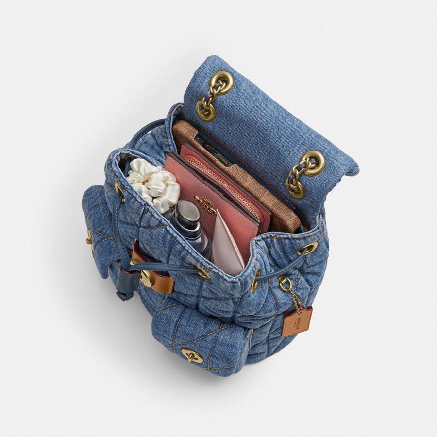 Mochila COACH Tabby With Quilting Feminino Azuis | 46097CWVQ