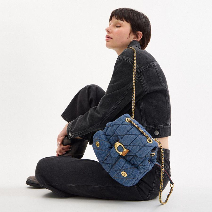 Mochila COACH Tabby With Quilting Feminino Azuis | 46097CWVQ