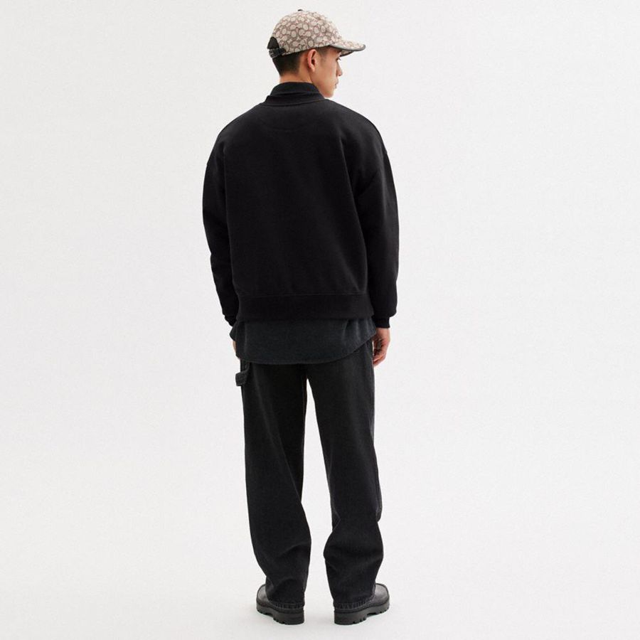 Moletom COACH Essential Crewneck Masculino Pretas | 28397ZPCO