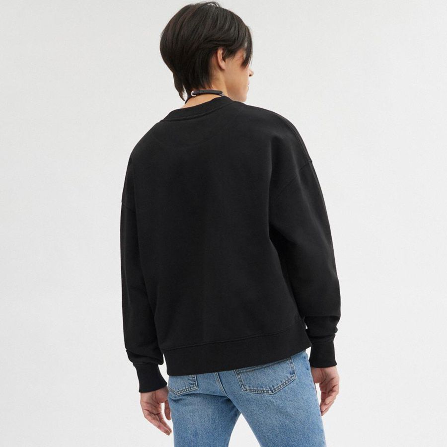 Moletom COACH Essential Crewneck Masculino Pretas | 28397ZPCO