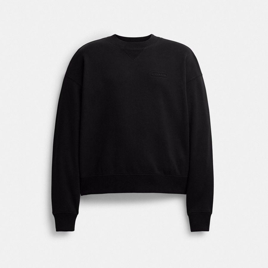 Moletom COACH Essential Crewneck Masculino Pretas | 28397ZPCO