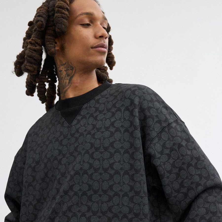 Moletom COACH Essential Signature Crewneck Feminino Cinzentas | 62593DVCA
