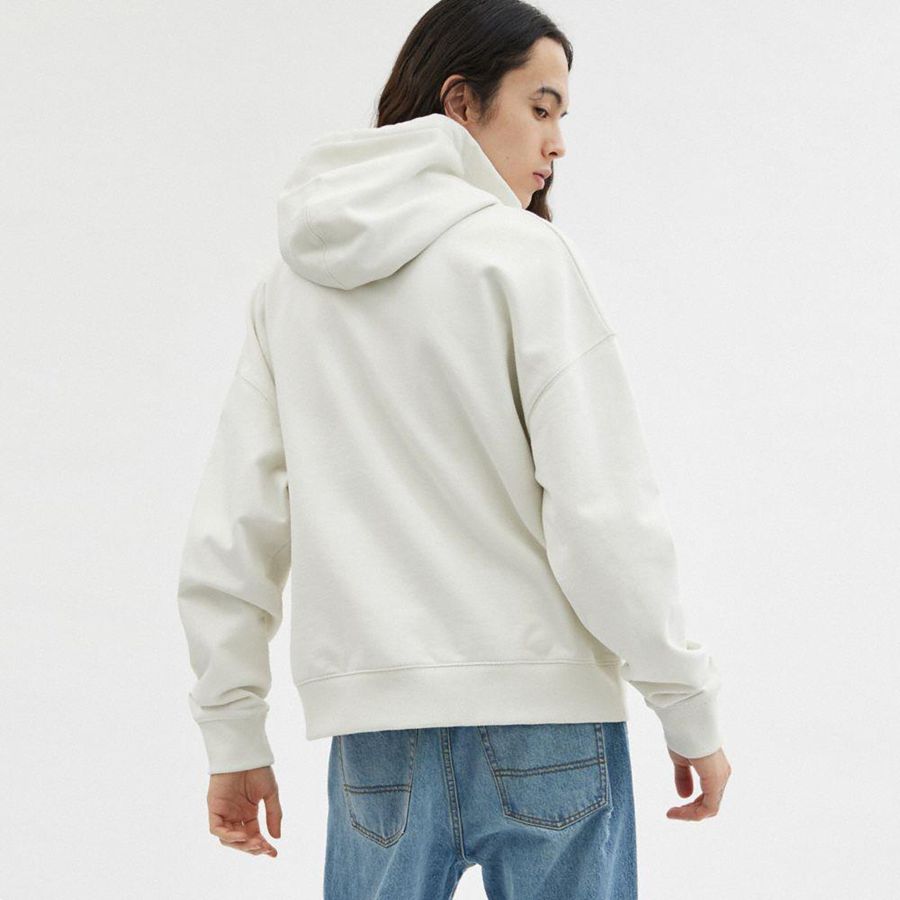 Moletom com Capuz COACH Sweatshirt Masculino Branco | 60819GTEH