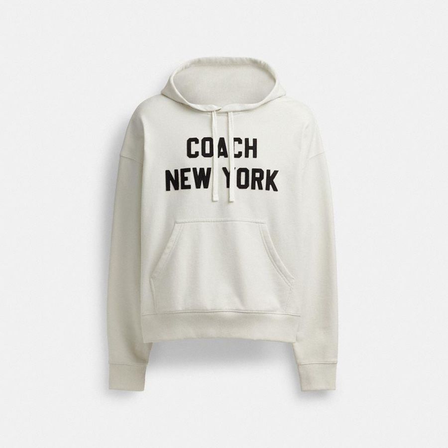 Moletom com Capuz COACH Sweatshirt Masculino Branco | 60819GTEH
