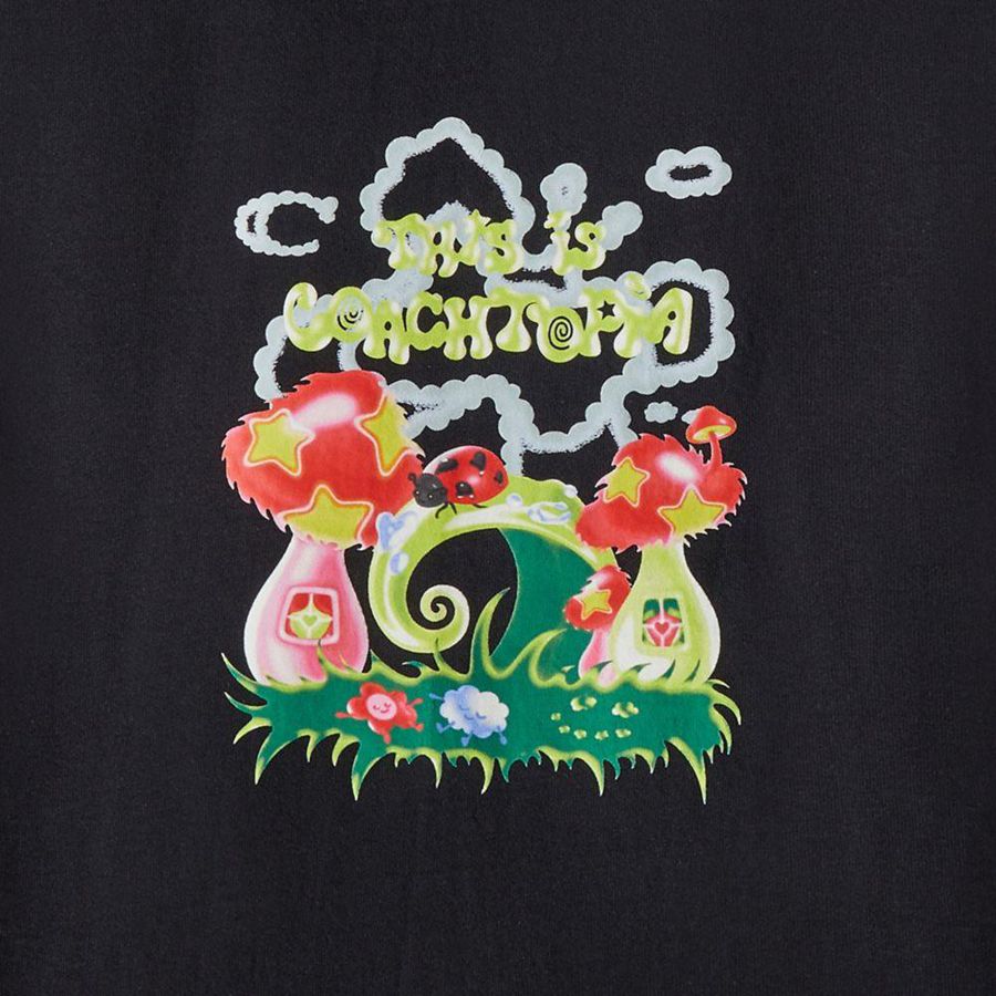 Moletom com Capuz COACH With This Is Coachtopia Print Masculino Pretas | 78903OYNR