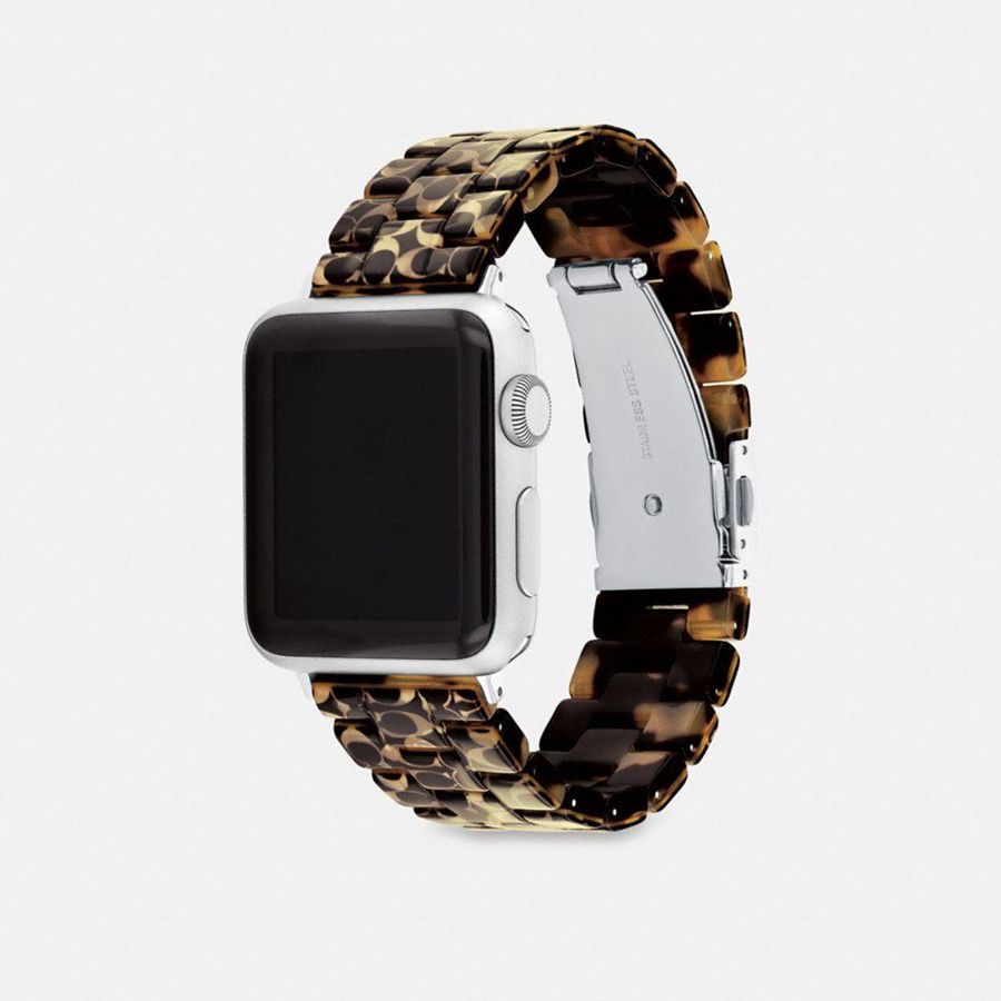 Relógios COACH Apple® Strap, 38 Mm, 40 Mm And 41 Mm Masculino Pretas | 15976YAQI
