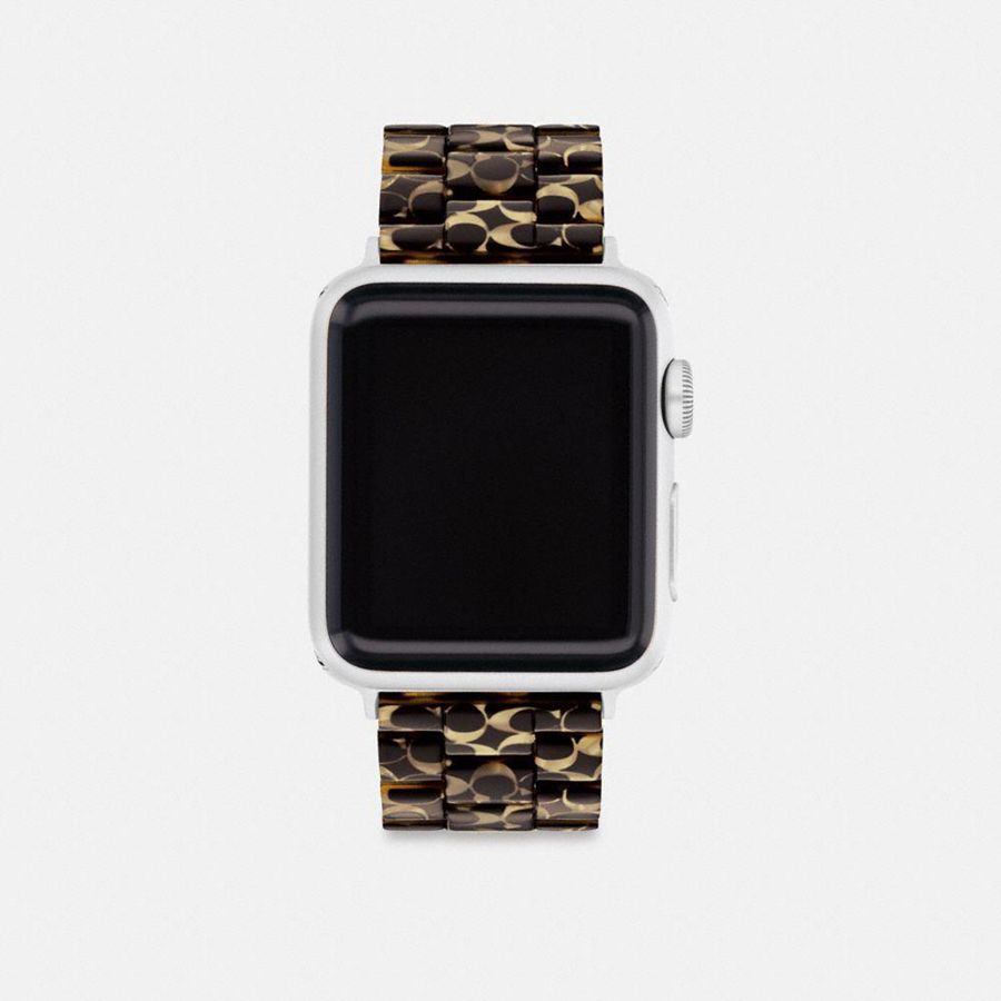 Relógios COACH Apple® Strap, 38 Mm, 40 Mm And 41 Mm Masculino Pretas | 15976YAQI