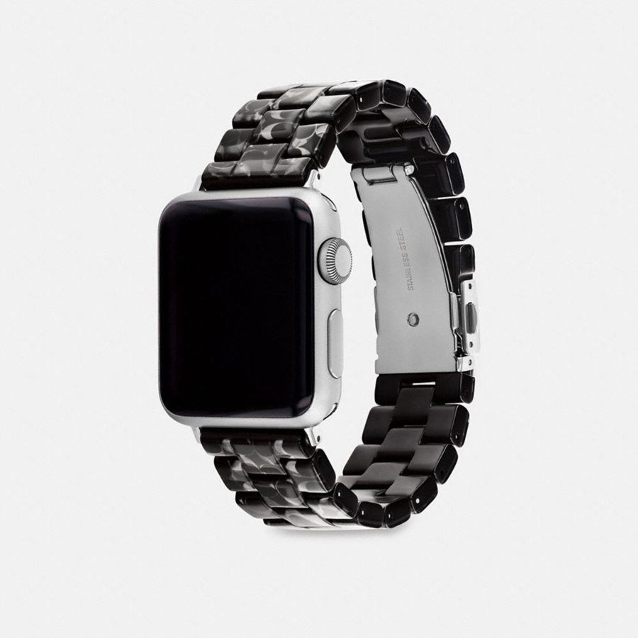 Relógios COACH Apple® Strap, 38 Mm, 40 Mm And 41 Mm Masculino Pretas | 96201DWGO