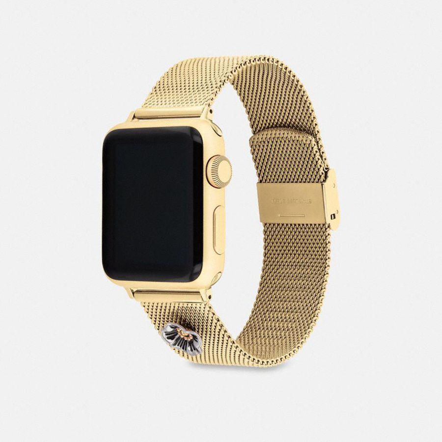 Relógios COACH Apple® Strap, 38 Mm, 40 Mm And 41 Mm Masculino Douradas | 36028UMWJ