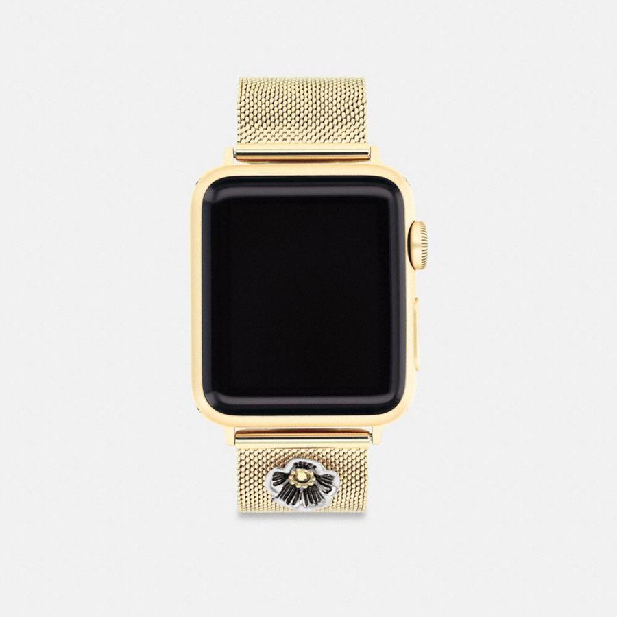 Relógios COACH Apple® Strap, 38 Mm, 40 Mm And 41 Mm Masculino Douradas | 36028UMWJ
