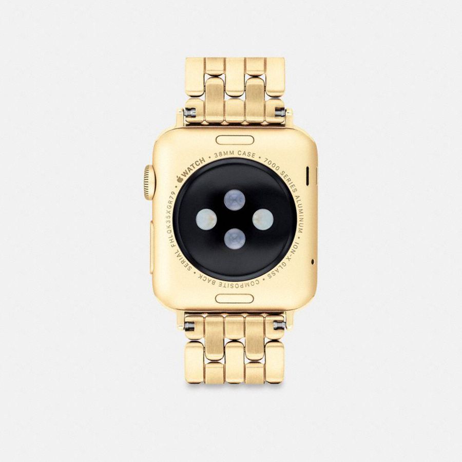 Relógios COACH Apple® Strap, 38 Mm, 40 Mm And 41 Mm Feminino Douradas | 91367FIEN
