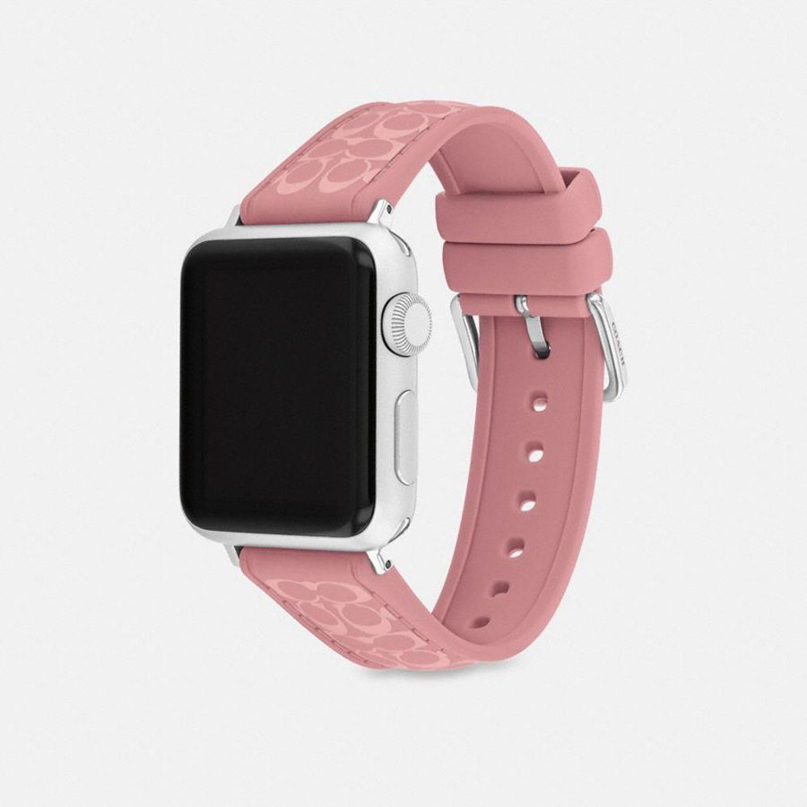 Relógios COACH Apple® Strap, 38 Mm, 40 Mm And 41 Mm Feminino Rosa | 73684GEXK