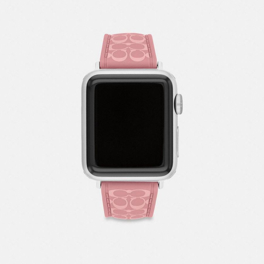 Relógios COACH Apple® Strap, 38 Mm, 40 Mm And 41 Mm Feminino Rosa | 73684GEXK