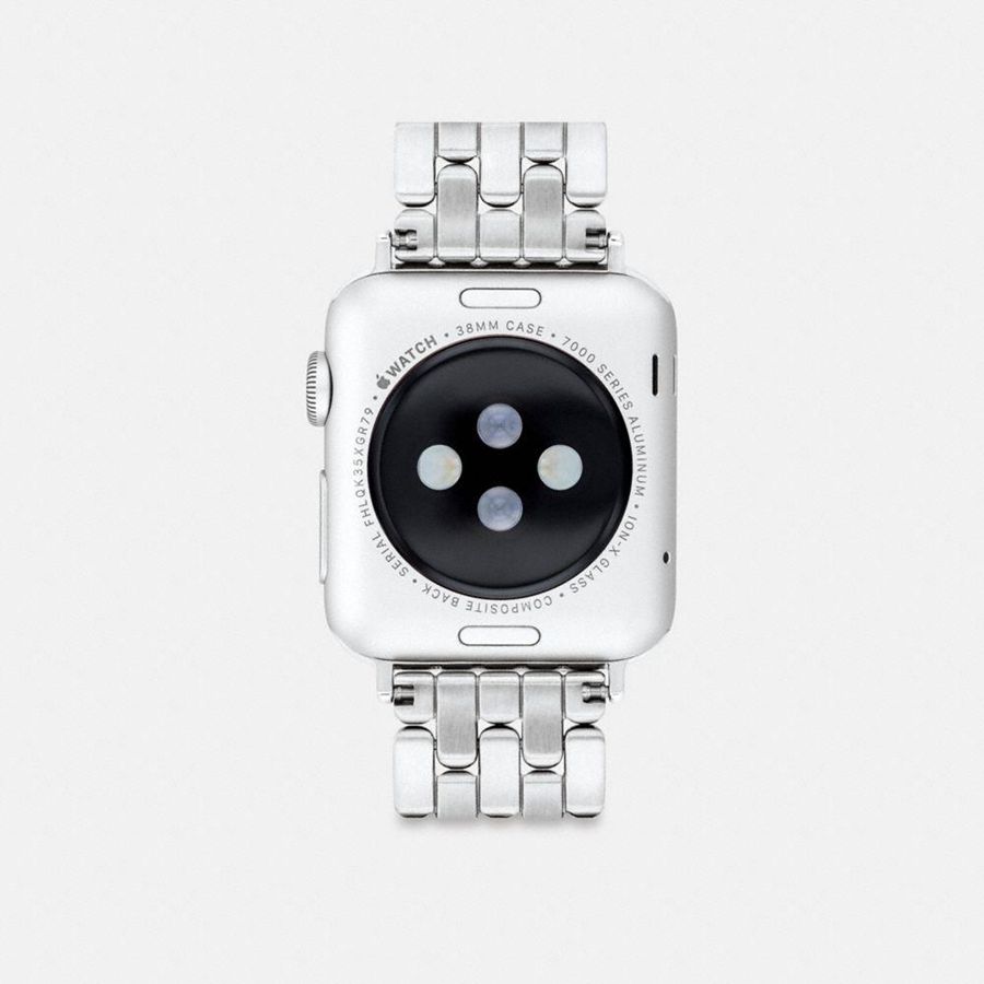 Relógios COACH Apple® Strap, 38 Mm, 40 Mm And 41 Mm Feminino Prateadas | 35492PNQG