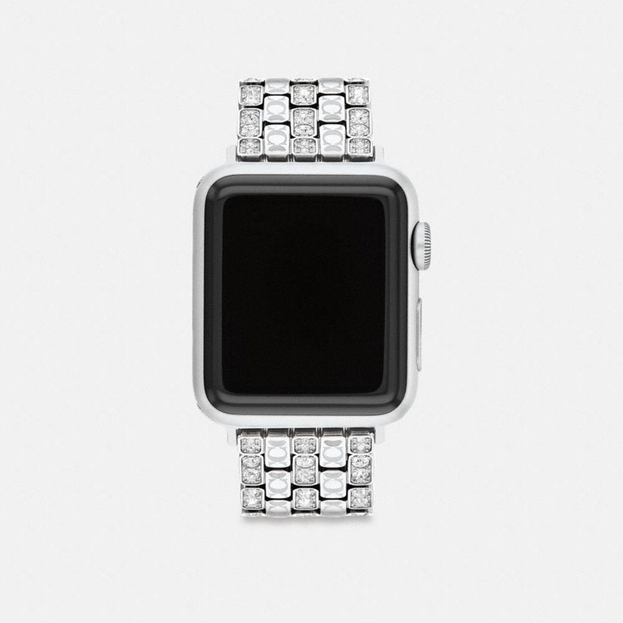 Relógios COACH Apple® Strap, 38 Mm, 40 Mm And 41 Mm Feminino Prateadas | 35492PNQG