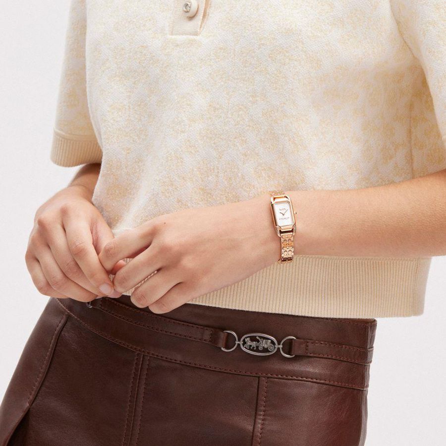Relógios COACH Cadie, 17.5 Mm X 28.5 Mm Feminino Douradas | 86537XDKR