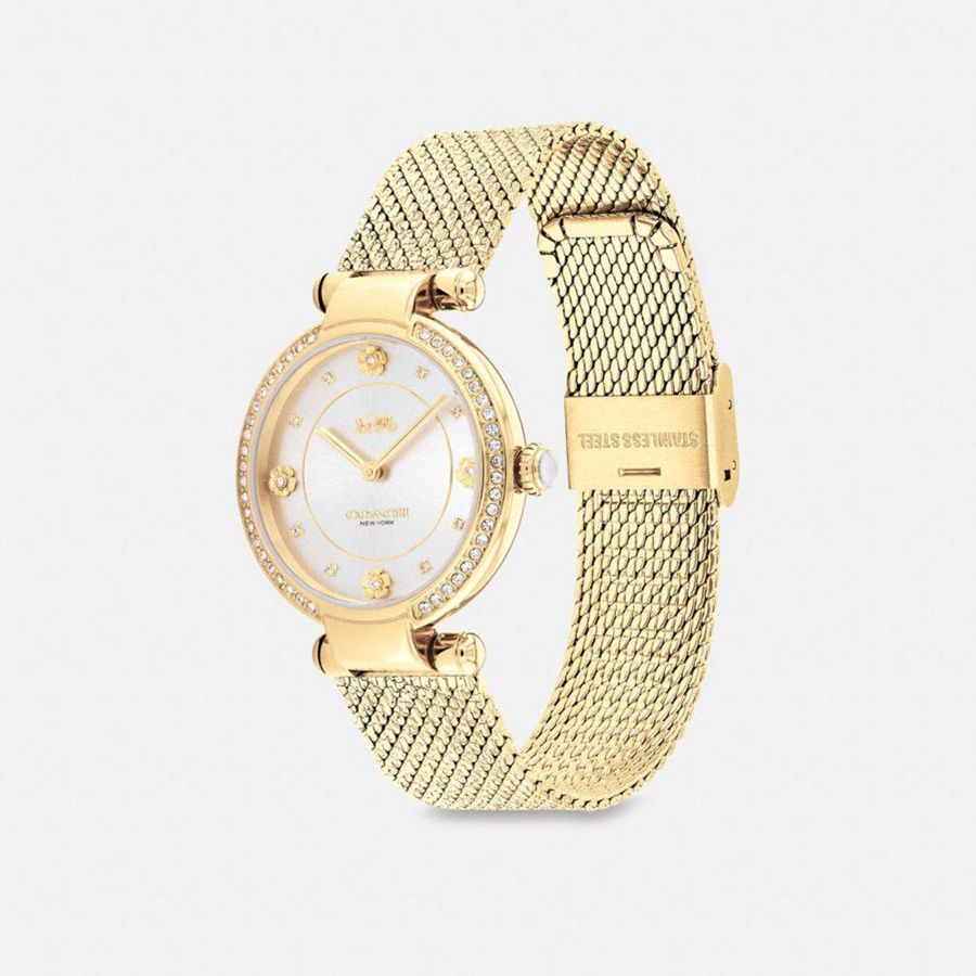 Relógios COACH Cary, 34 Mm Feminino Douradas | 61432UHMJ