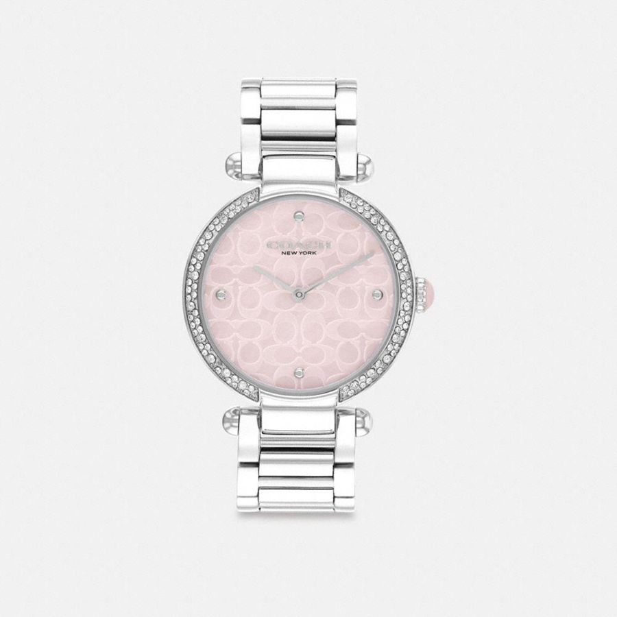Relógios COACH Cary, 34 Mm Feminino Prateadas | 06143UOGT
