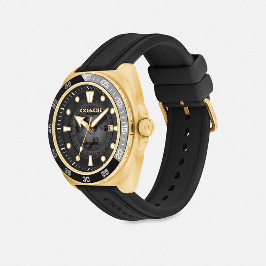 Relógios COACH Charter Automatic, 44 Mm Masculino Pretas | 60273FSZY