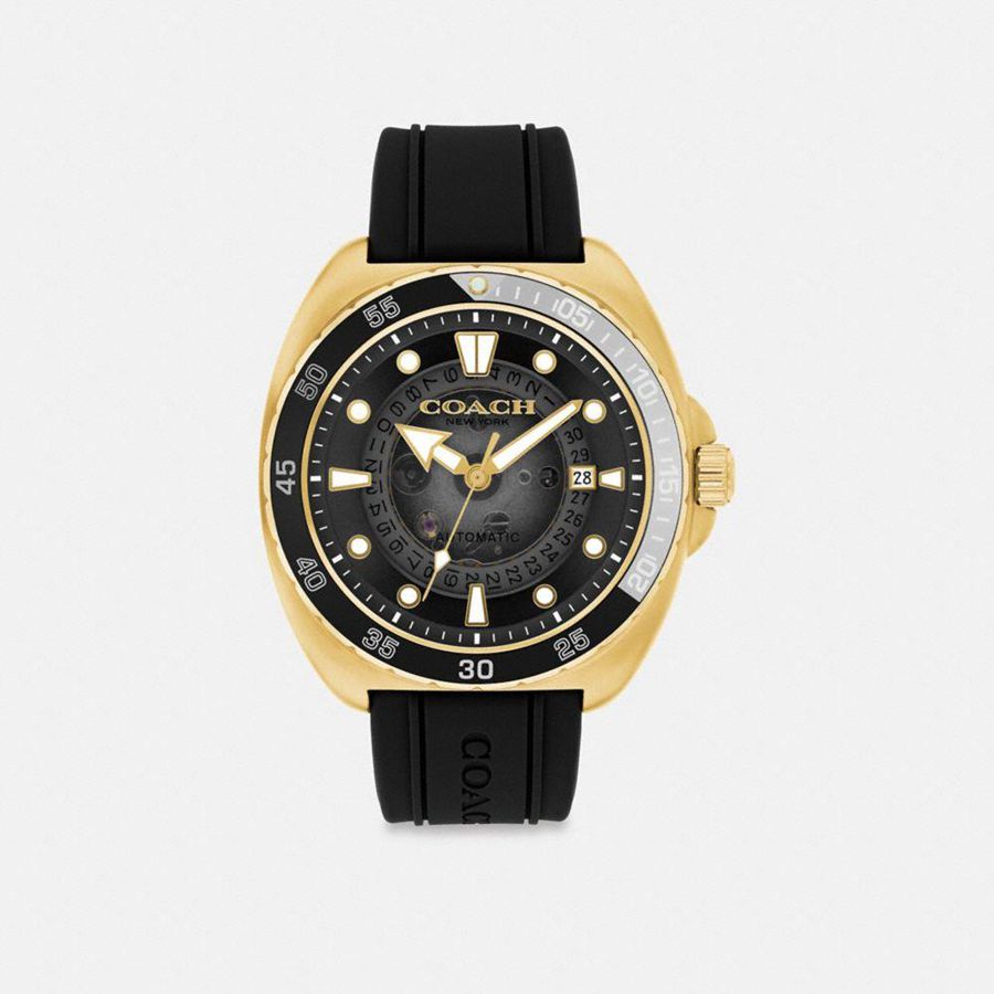 Relógios COACH Charter Automatic, 44 Mm Masculino Pretas | 60273FSZY