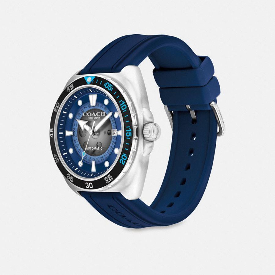 Relógios COACH Charter Automatic, 44 Mm Masculino Azuis | 63501IAGN