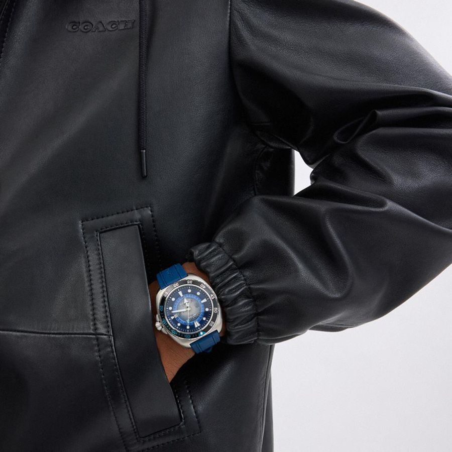 Relógios COACH Charter Automatic, 44 Mm Masculino Azuis | 63501IAGN