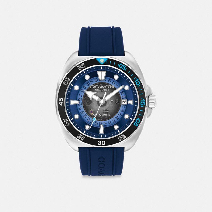 Relógios COACH Charter Automatic, 44 Mm Masculino Azuis | 63501IAGN