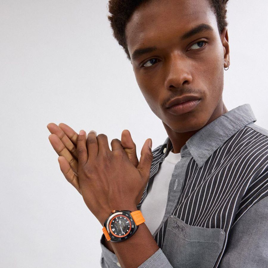Relógios COACH Charter Automatic, 44 Mm Masculino Laranja | 13540EOSA