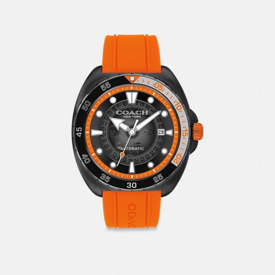Relógios COACH Charter Automatic, 44 Mm Masculino Laranja | 13540EOSA